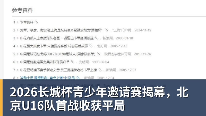 彩神v2026长城杯青少年邀请赛揭幕，北京U16队首战收获平局